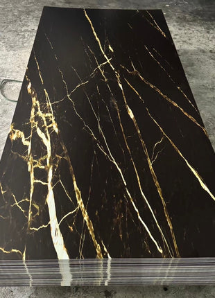 CombiMeubels® PVC marmeren wandpanelen - Nero Marquina Gold matte - 260x122cm